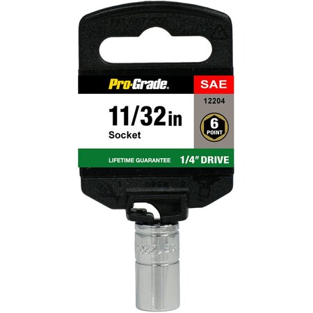 Pro-Grade Tools 1/4" Dr. 6 Pt. 11/32" Socket 12204
